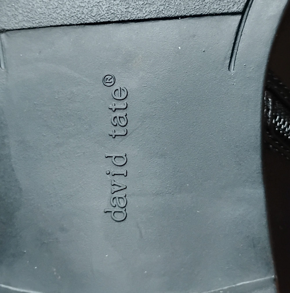 David Tate women’s stallion black polyurethane, tall boot buckle side zip healed - Picture 11 of 15